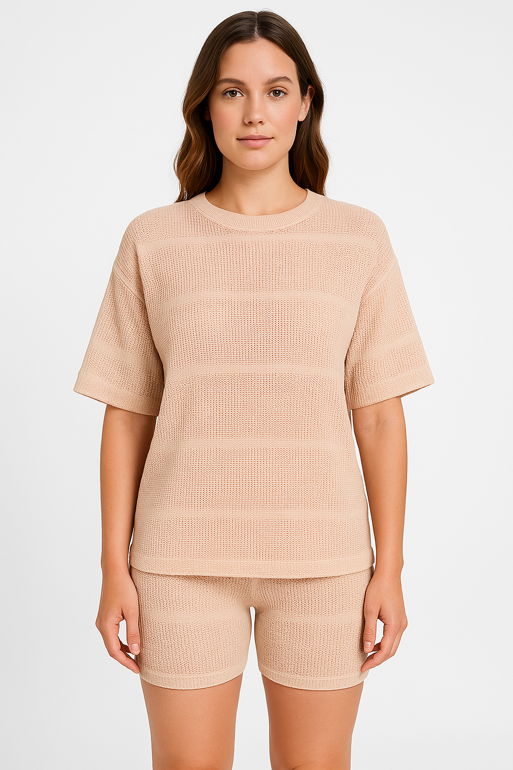 Ensemble Pull Femme – Maille Légère – Haut Coupe Ample – Short Ajusté Respirant