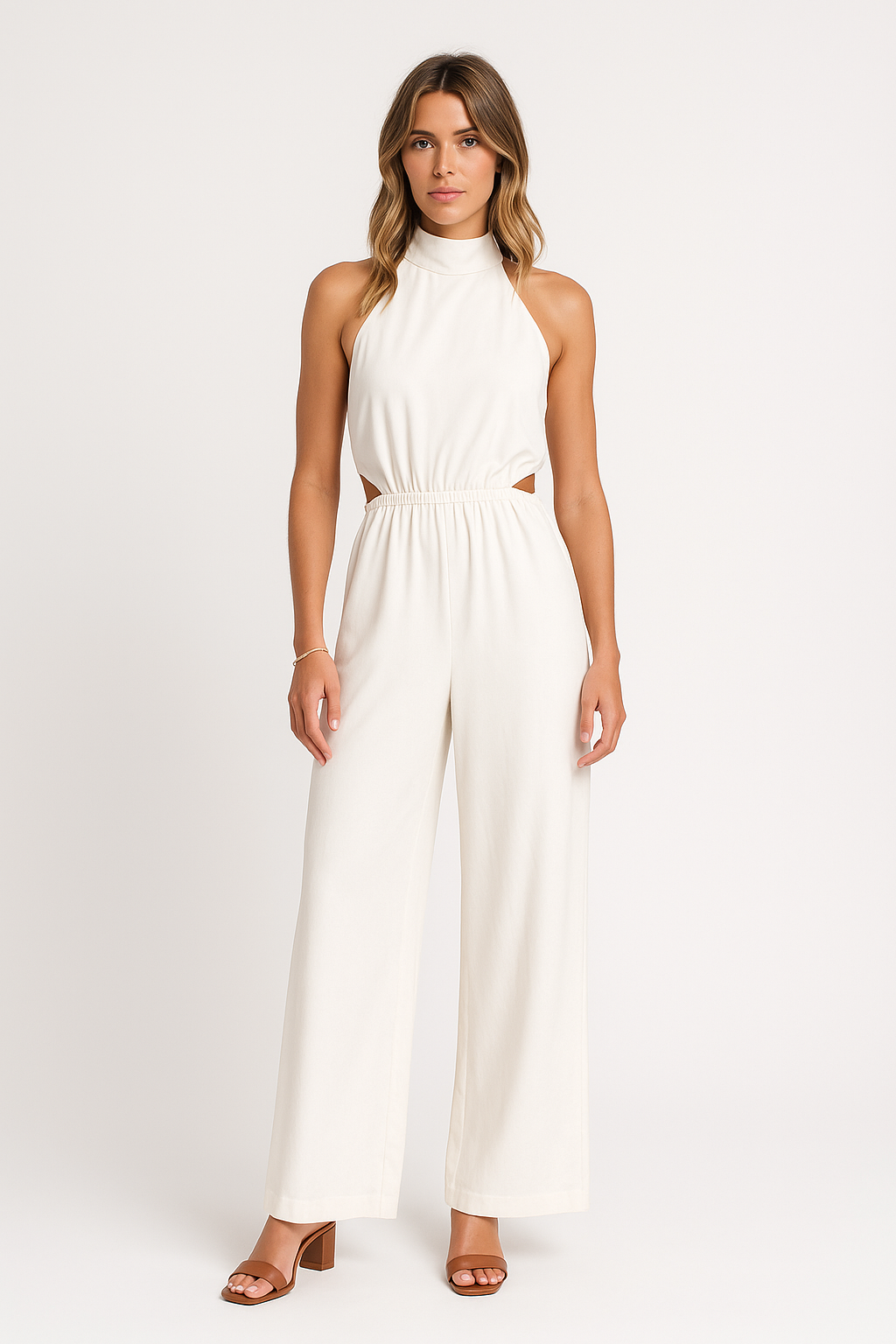 Combinaison femme – Dos nu – Coupe ample – Jambes larges – Détail découpé