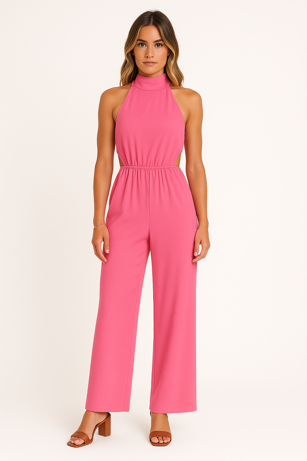 Combinaison femme – Dos nu – Coupe ample – Jambes larges – Détail découpé