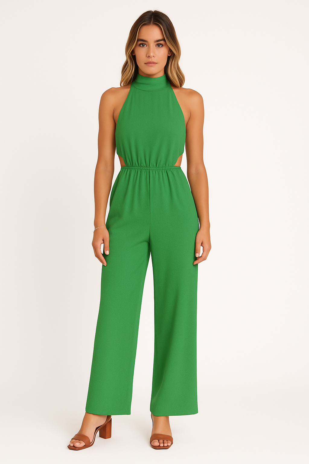 Combinaison femme – Dos nu – Coupe ample – Jambes larges – Détail découpé