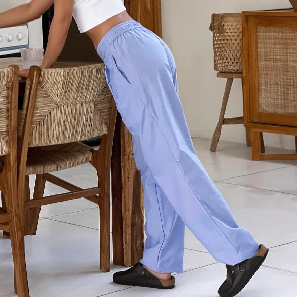 Pantalon large femme – Taille haute – Tissu fluide – Coupe ample élégante