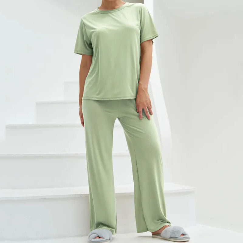 Ensemble de détente femme – Coupe large – Haut court manches courtes – Tissu respirant