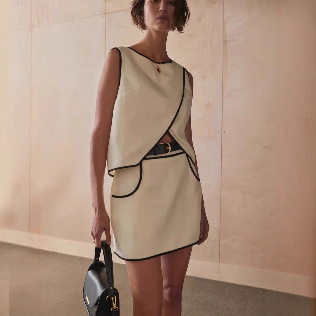Ensemble Femme – Débardeur Sans Manches – Jupe Mini Taille Haute – Coupe Décontractée