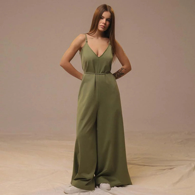 Combinaison Femme – Coupe Large – Tissu Respirant – Sans Manches – Taille Ceinturée