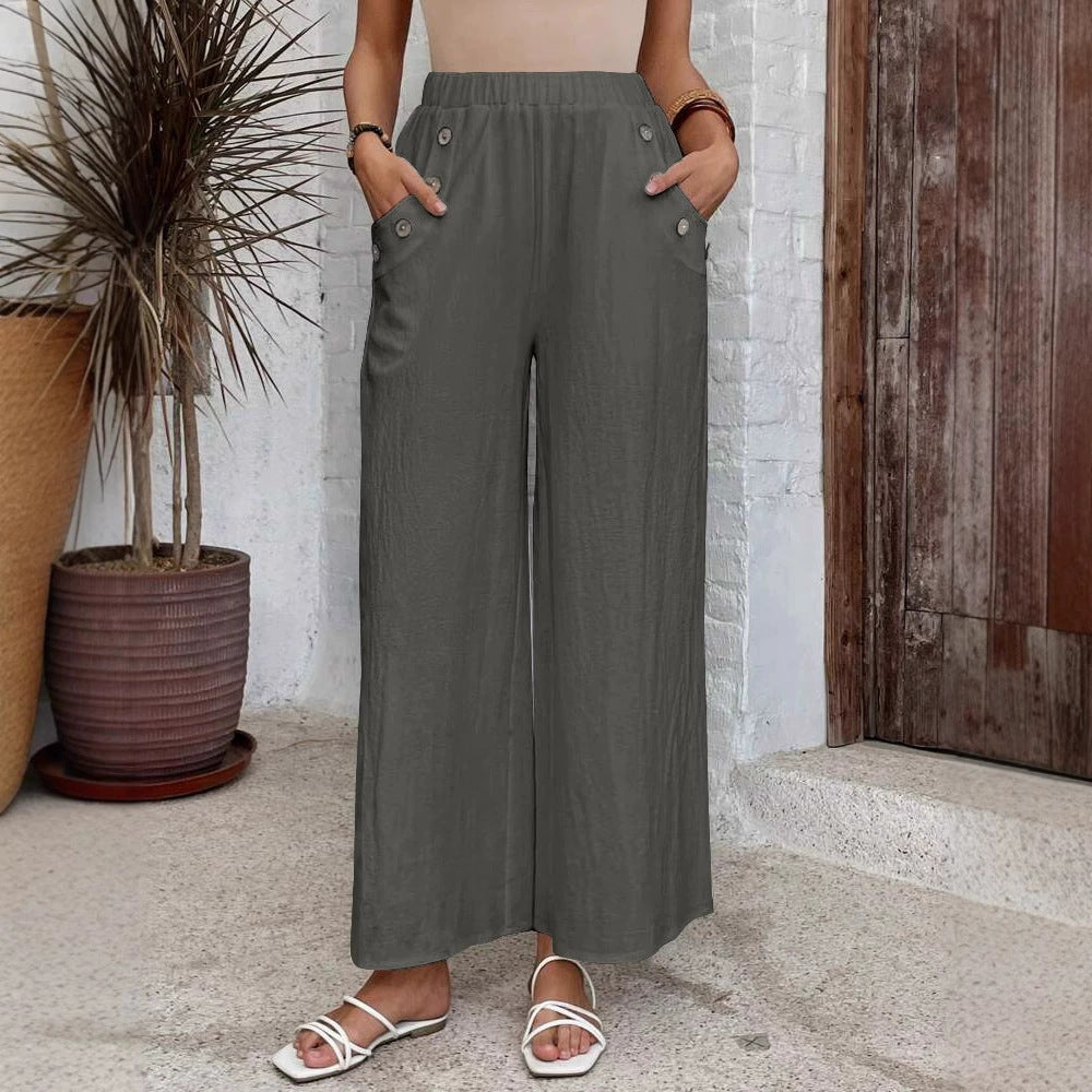 Pantalon court femme – Coupe large – Taille élastique