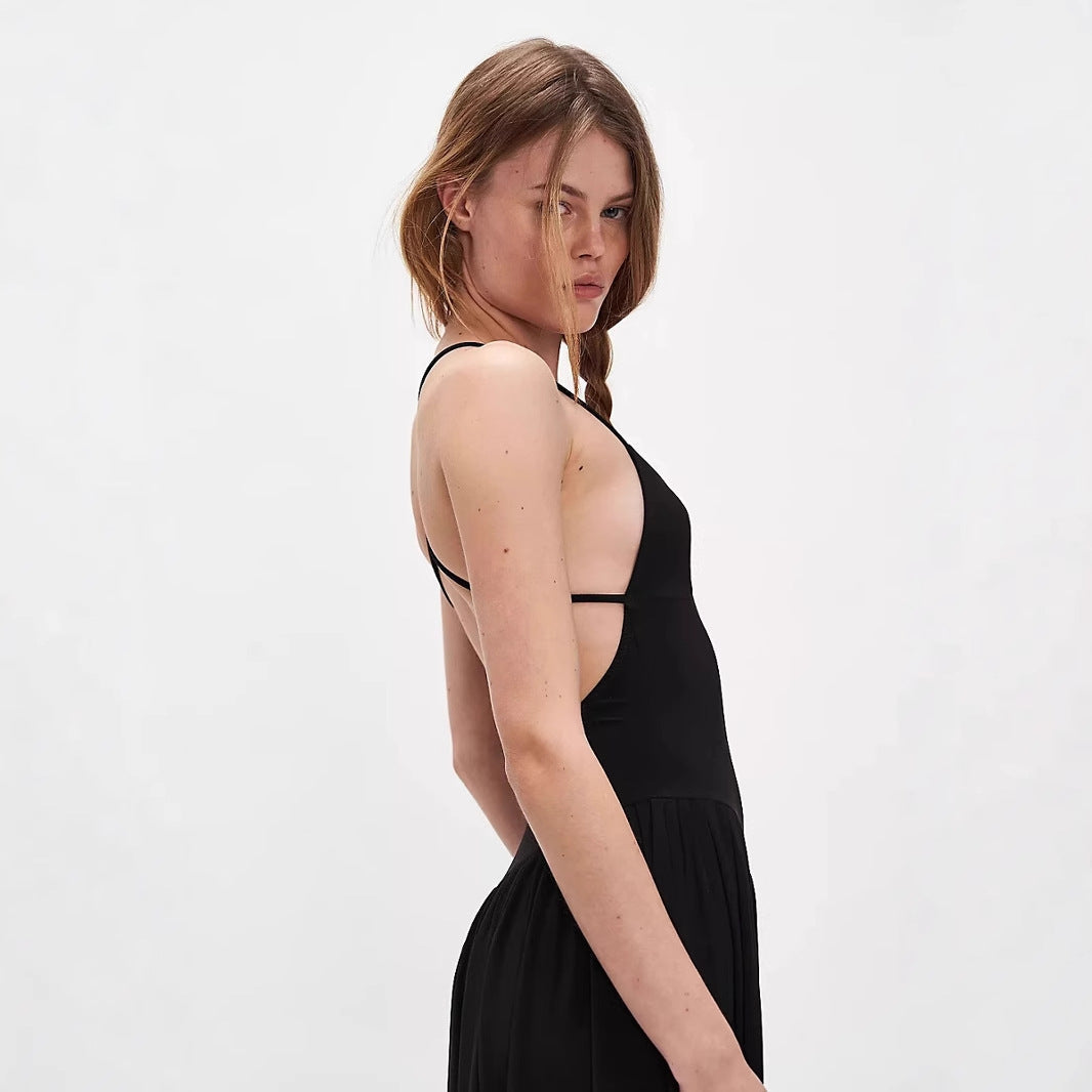 Combinaison Femme – Dos Nu – Bretelles Fines – Jambes Larges – Tissu Fluide Respirant