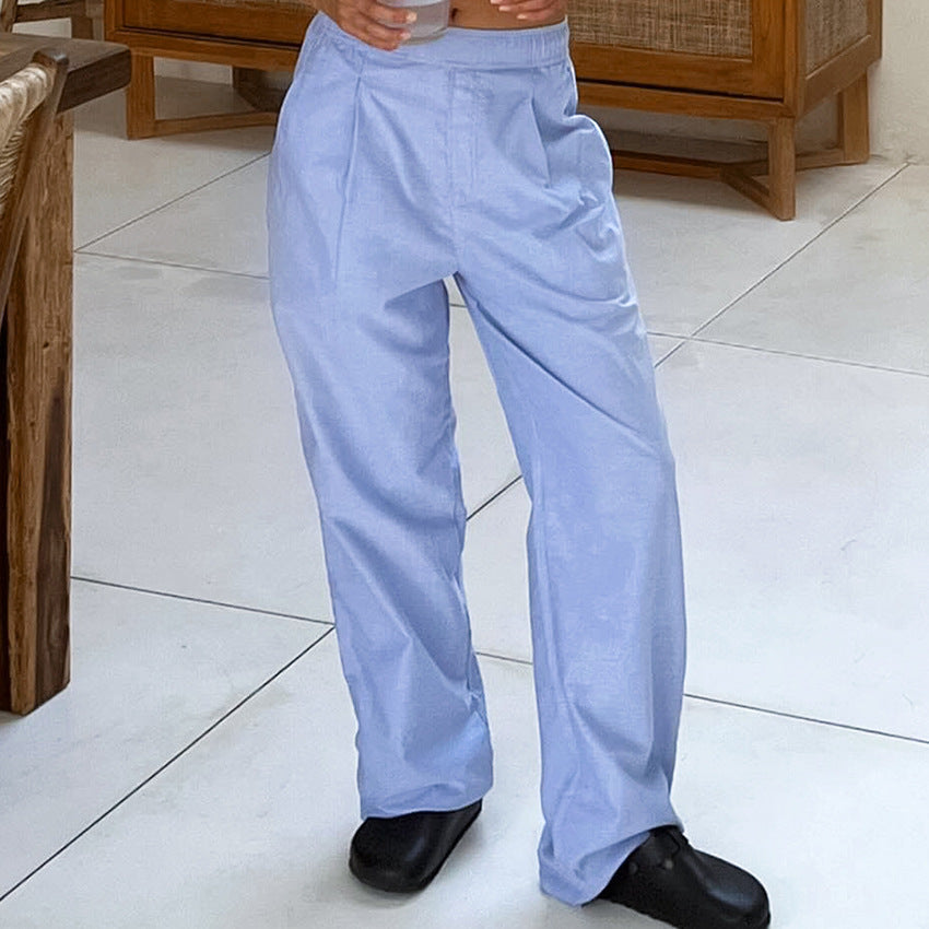 Pantalon large femme – Taille haute – Tissu fluide – Coupe ample élégante