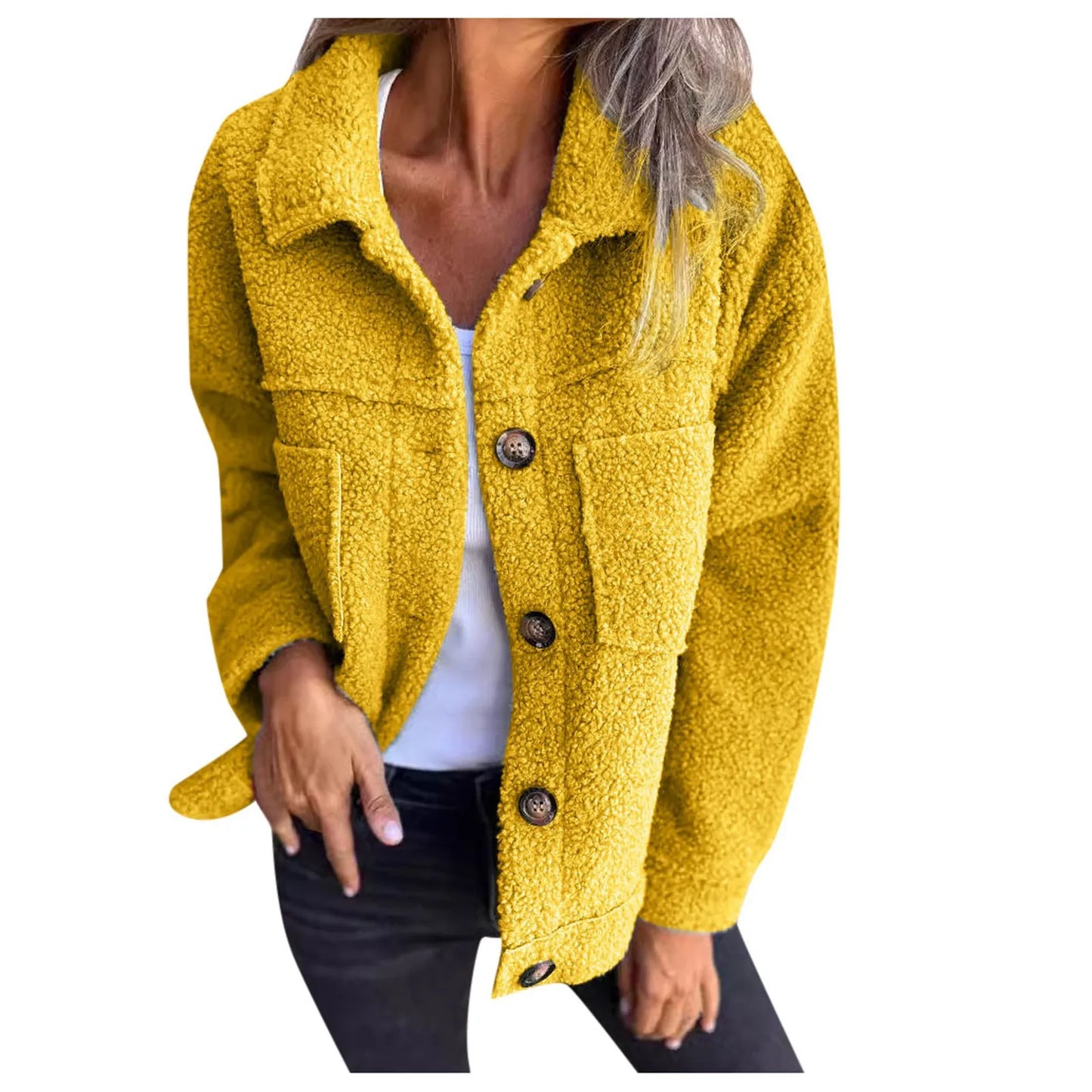 Sherpa-Stoffjacke mit Reverskragen
