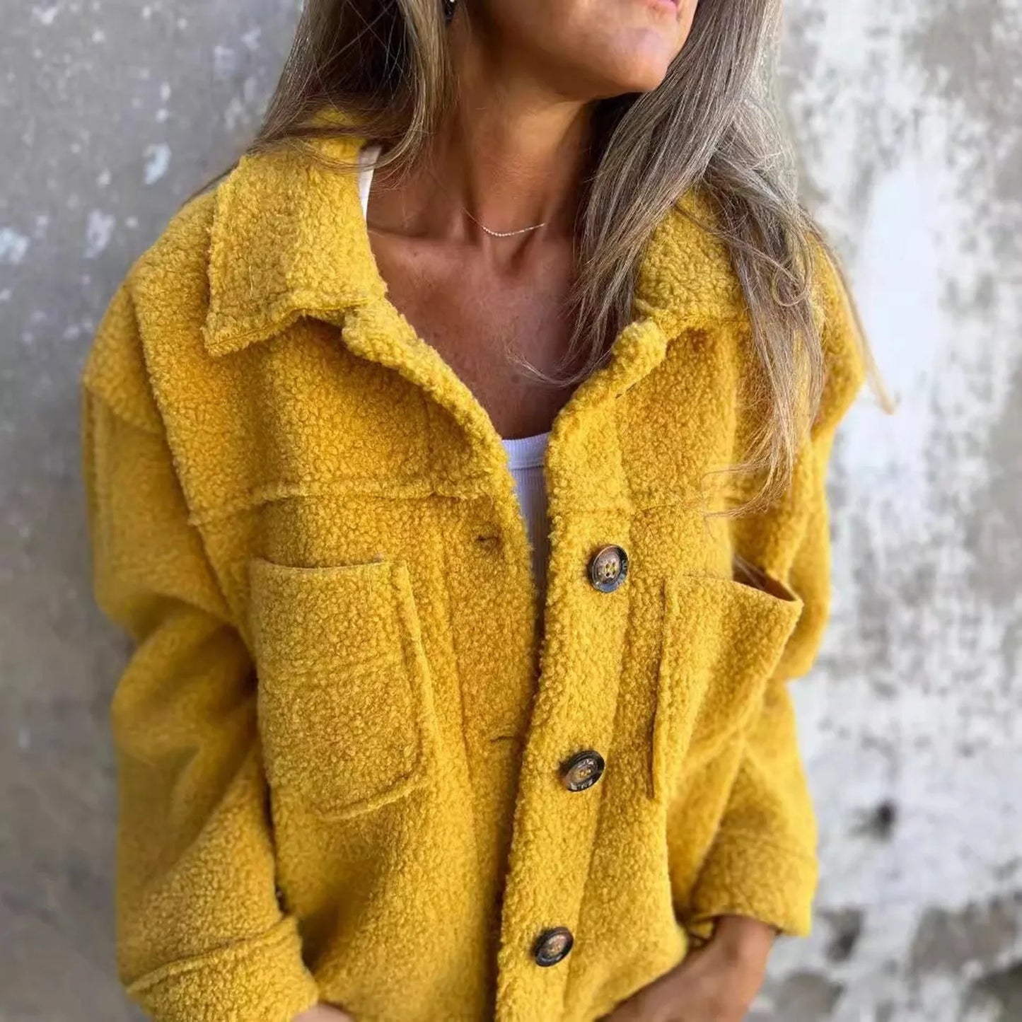 Sherpa-Stoffjacke mit Reverskragen