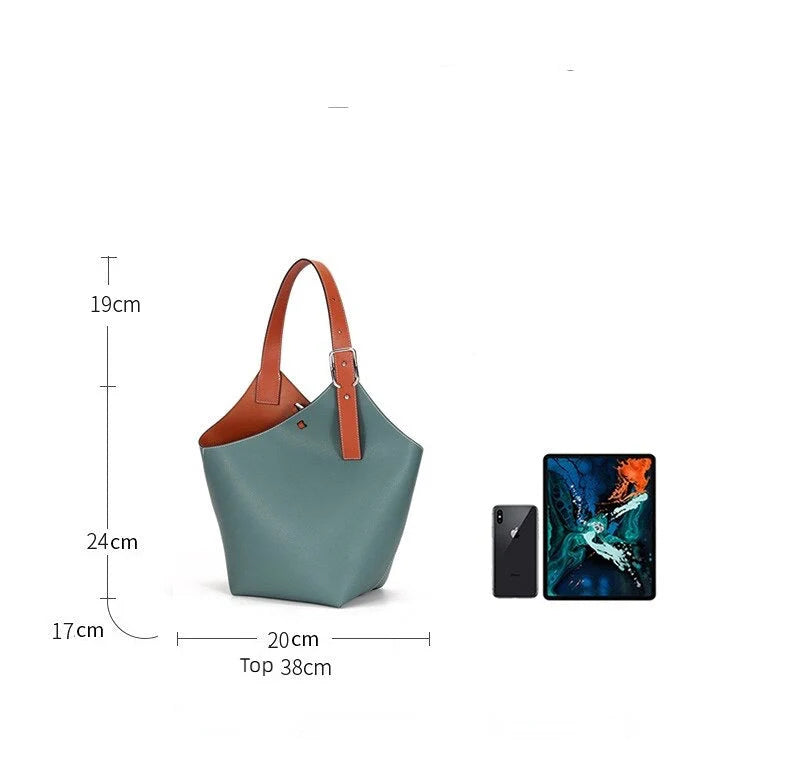 Sac seau femme - Cuir texturé - Bandoulière réglable - Format spacieux élégant