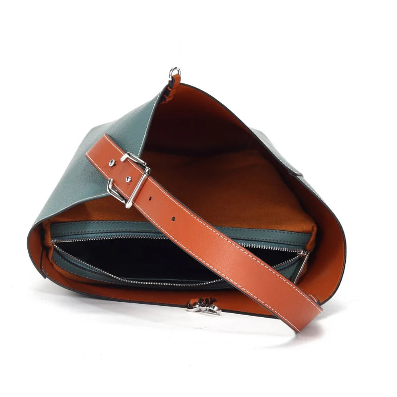 Sac seau femme - Cuir texturé - Bandoulière réglable - Format spacieux élégant