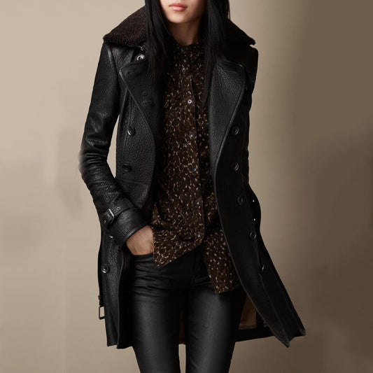 LUNA™| Mantel mit Leder-Touch