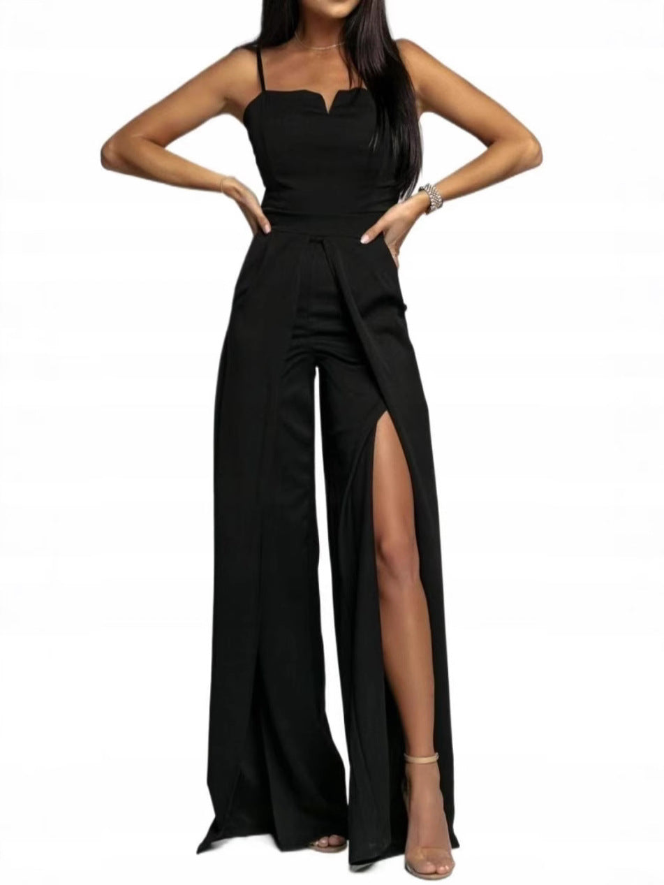 Combinaison femme – Bustier ajusté – Jambe large fendue