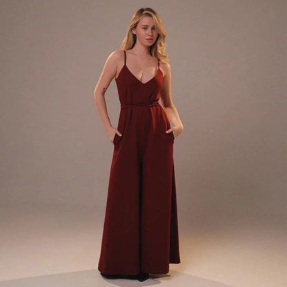 Combinaison Femme – Coupe Large – Tissu Respirant – Sans Manches – Taille Ceinturée