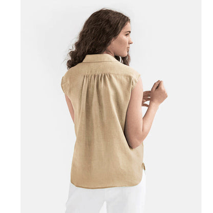 Blouse sans manches femme – Coupe décontractée – Col classique