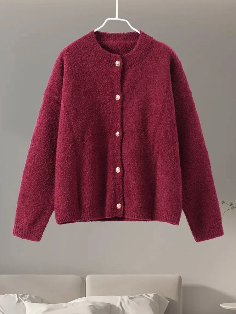 Cardigan Femme - Maille Texturée - Coupe Décontractée - Boutonnage Frontal Chic