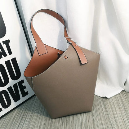 Sac seau femme - Cuir texturé - Bandoulière réglable - Format spacieux élégant