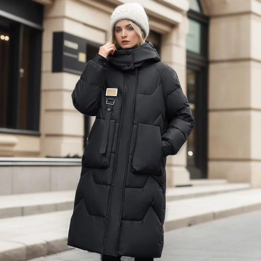 Serena™ | Der lange Daunenmantel, warm mit Reißverschluss