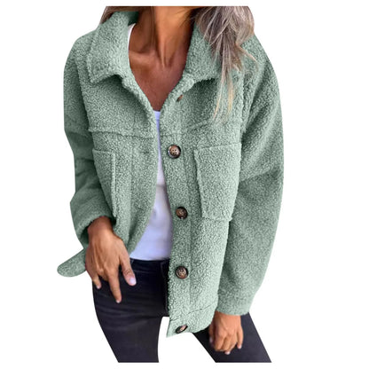 Sherpa-Stoffjacke mit Reverskragen